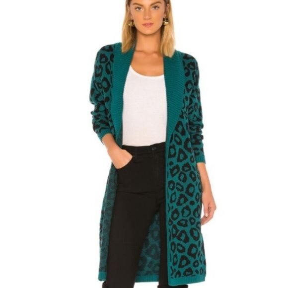 NWT BCBGeneration leopard print long cardigan XXS - Picture 1 of 11